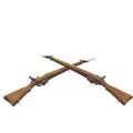 Lee enfield rifles part old 3D illustration