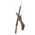 Lee enfield rifles part old 3D illustration