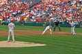 Lee holds Harper at first base