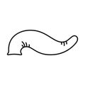 Leech icon. Linear logo of hirudotherapy or leeching. Black simple illustration of alternative medicine. Contour isolated vector