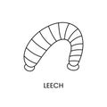 Leech line icon in vector, alternative medicine illustration.