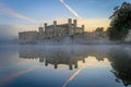 Leeds Castle, Kent, England, at dawn,