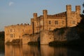 Leeds castle with moon in the sky Royalty Free Stock Photo