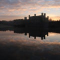 Leeds Castle at sunrise in Spring. Royalty Free Stock Photo