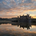 Leeds Castle at sunrise in Spring. Royalty Free Stock Photo