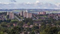 LEEDS, UK - 14 SEPTEMBER 2017. Leeds skyline viewed from seacroft