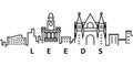 Leeds cityscape illustration. Simple line, outline vector of city landscape icons for ui and ux, website or mobile application on Royalty Free Stock Photo
