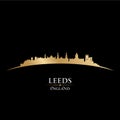Leeds England city skyline silhouette black background