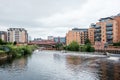 Leeds England: June 2024: Leeds Dam on River Aire Royalty Free Stock Photo