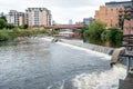 Leeds England: Leeds Dam on River Aire Royalty Free Stock Photo