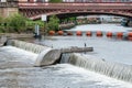 Leeds Dam on River Aire. With Cormorants Royalty Free Stock Photo