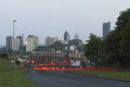 Leeds skyline from north Leeds Royalty Free Stock Photo