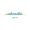 Leeds skyline silhouette. Royalty Free Stock Photo