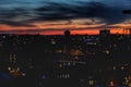 Leeds skyline during sunset Royalty Free Stock Photo
