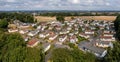 Aerial view of a static caravan holiday park in countryside