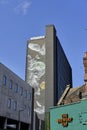 LEEDS, UNITED KINGDOM - Aug 08, 2020: Vertical shot of the amazing Athena Rising art work in leeds