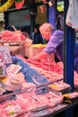 Leeds Market Butcher Working