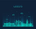 Leeds West Yorkshire England vector linear style