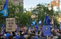 A large group of protesters at the leeds for europe anti brexit demonstration