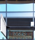 Sign above a branch of m and s simply food supermarket in leeds city centre