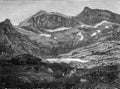 Leefeld wild Alps, canton of Unterwalden, vintage engraving Royalty Free Stock Photo