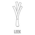 Leek icon, outline style.