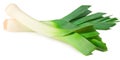 leek isolated on white background. with clipping path. full depth of field Royalty Free Stock Photo