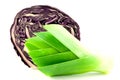 Leek and Red cabbage Royalty Free Stock Photo