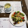 The Leek Soup and Salad at the Le Creperie de Paris restaurant in the French Pavillion at EPCOT