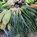 Leek vegetable young corn