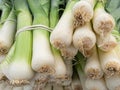 Leeks at a farmers market