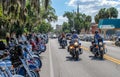 Leesburg Bikefest policed by Florida State Trooper motorcycle officers Royalty Free Stock Photo
