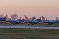 Leeuwarden Feb 6 2018: Night flight Exercise. Royalty Free Stock Photo