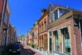 Leeuwarden with Historic Houses in Old Town along Grote Kerkstraat, Friesland, Netherlands Royalty Free Stock Photo