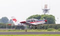 LEEUWARDEN, THE NETHERLANDS - JUNE 11, 2016: Socata TB-20 Trinidad (Martinair flying school) during a demonstration at the Royal