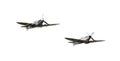 LEEUWARDEN, THE NETHERLANDS - JUNE 10, 2016: Vintage Spitfire fighter planes making a low flypast for the public at the Royal Net Royalty Free Stock Photo