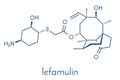 Lefamulin antibiotic drug molecule. Skeletal formula. Royalty Free Stock Photo