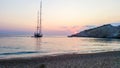 Porto Katziki beach at sunset Royalty Free Stock Photo