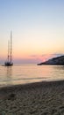 Porto Katziki beach at sunset Royalty Free Stock Photo