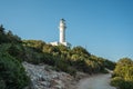 Lefkada Lighthouse at golden hour Royalty Free Stock Photo