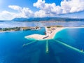 Lefkada Town and Beach birds eye view in Lefkada Island Greece Royalty Free Stock Photo