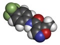 Leflunomide rheumatoid arthritis drug molecule.