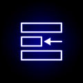 Left alignment icon in neon style. Can be used for web, logo, mobile app, UI, UX