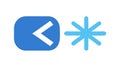 Left arrow asterisk symbol , vector design Generative AI Royalty Free Stock Photo
