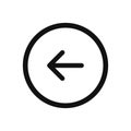 Left arrow, Back button vector icon in modern design style for web site and mobile app Royalty Free Stock Photo