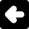 Left Arrow Black Square Icon Vector, simple line vector for UI UX design. Symbol for website and mobile app interface and Royalty Free Stock Photo