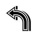 left arrow glyph icon vector illustration Royalty Free Stock Photo