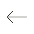 Left arrow icon, previous vector. Line back symbol.