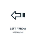 left arrow icon vector from miscellaneous collection. Thin line left arrow outline icon vector illustration. Linear symbol for use Royalty Free Stock Photo