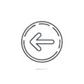 Left Arrow Outline Icon Within Dotted Circle Directional Navigation Symbol Royalty Free Stock Photo